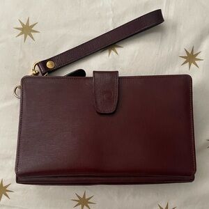 Vintage Pierre Cardin Leather Wallet Wristlet Clutch Bag